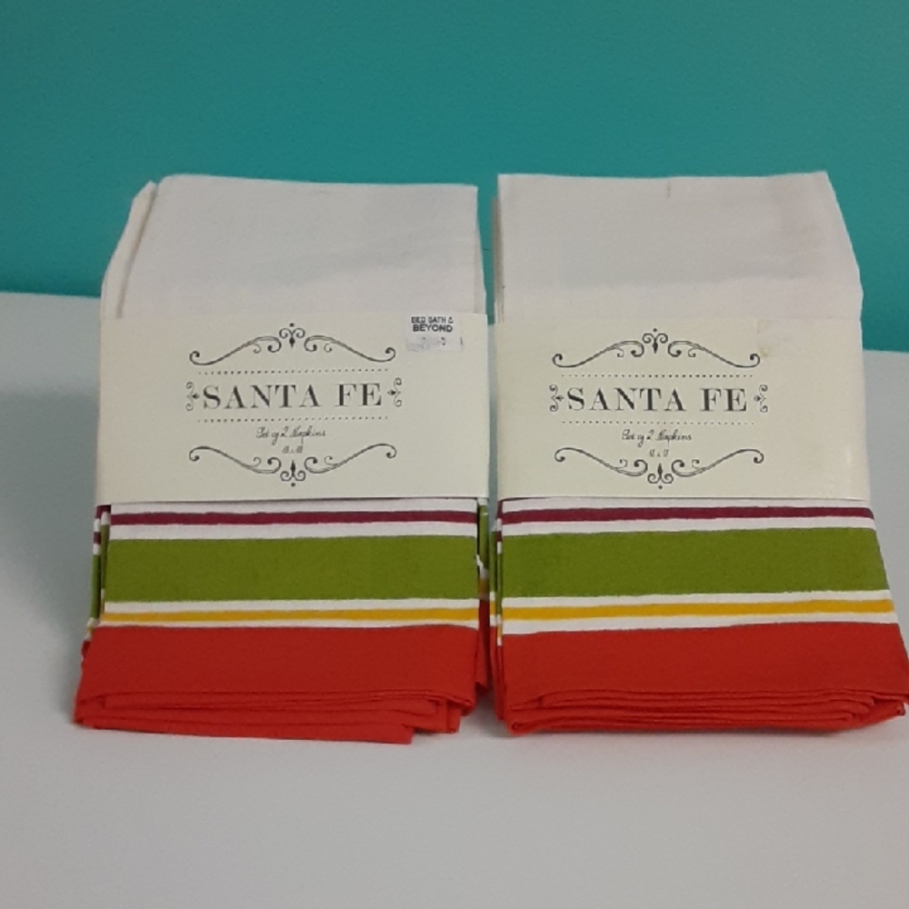 Santa Fe Napkins, Set of 4, Fiesta Colors, 100% Cotton, New old Stock, 2013